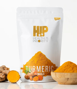 HIP Turmeric Powder 150g — up to 6% curcumin, Coimbatore sourced, lab tested, Rs.330, 30 servings